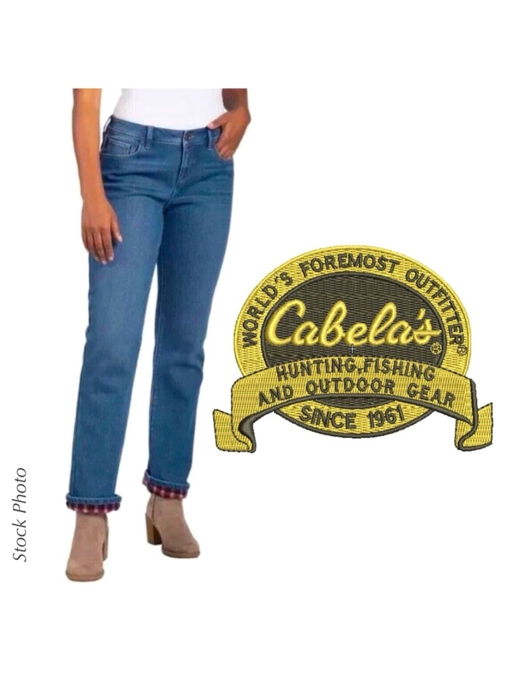 CABELA’S Lined Straight-Leg High-Rise Women’s Jeans (W18R L30)